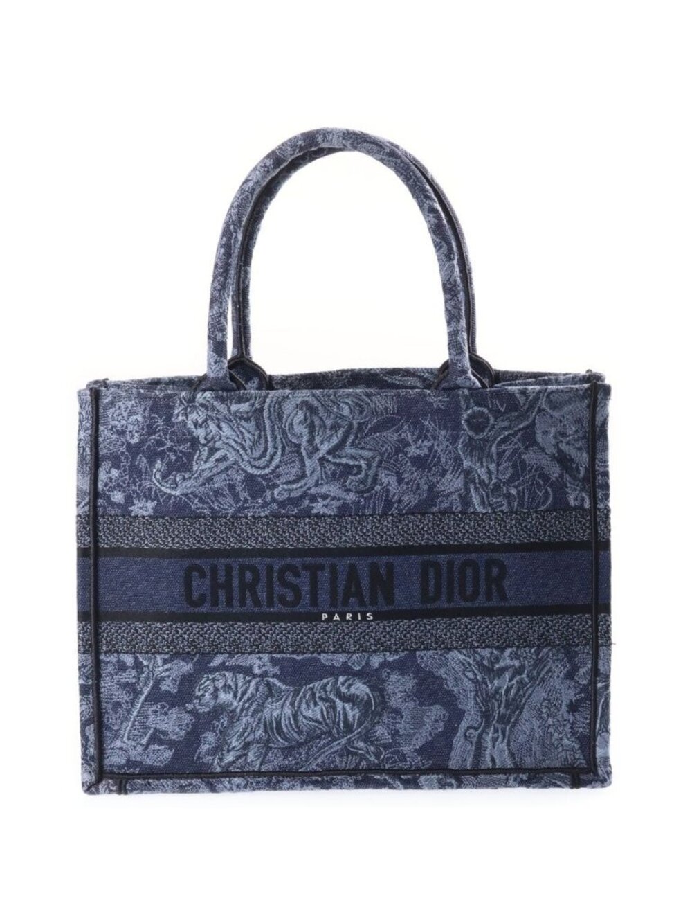 Dior Book Tote Bag Medium Toile de Jouy Canvas Blue